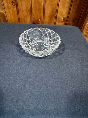 Vintage Anchor Hocking Clear Waterford Waffle Pattern Dessert Bowl